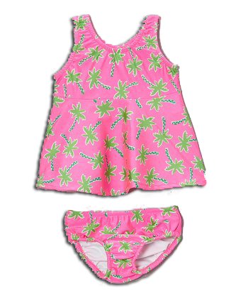 Girl's Swimster Dress & Swim Diaper - Palm Tree | My Pool Pal®